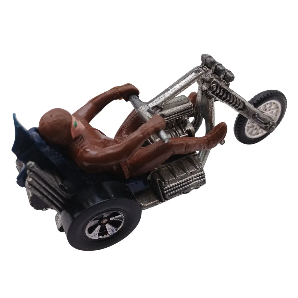 Vintage Hot Wheels RRRumblers Torque Chop Black 1971 w/ Brown Rider Motorcycle